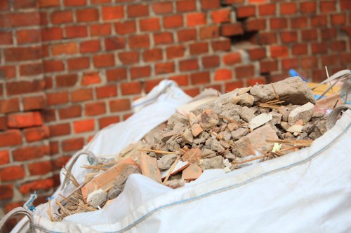 Machinery used for site clearance in an urban area