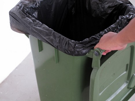 Construction site using a large skip bin for waste management
